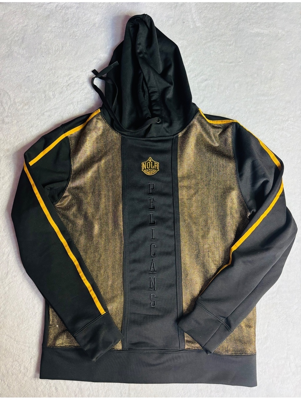 FISLL New Orleans Pelicans Hoodie Men’s M Black Gold NBA Pullover
